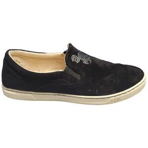 UGG Fierce Shoes Women's Size 10 Black Suede Sequin Mickey Mouse Slip On 1006737